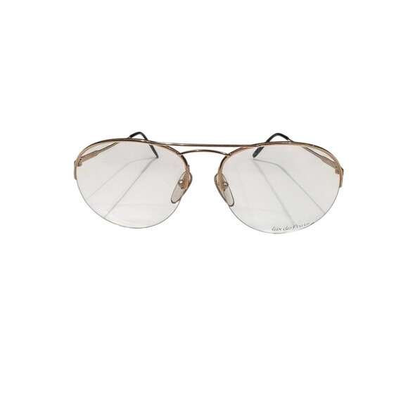 Lux de Paris Large Double Bridge Aviator Metal Frames Gold 140 France Light - Picture 1 of 6